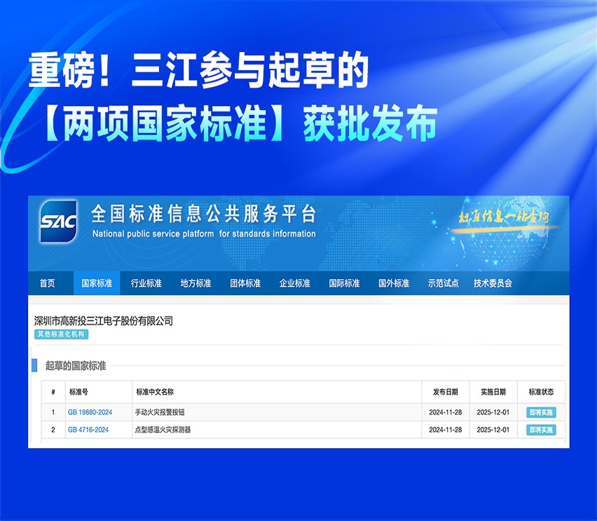 重磅！高新投三江参与起草的两项国家标准获批发布，助推行业高质量发展